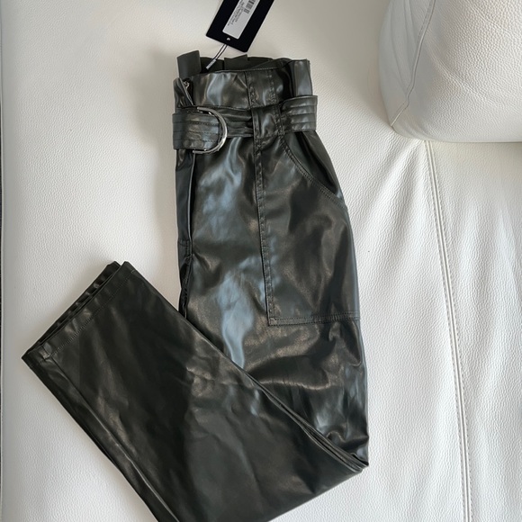 Khaki Leather waist Trouser - Picture 5 of 10